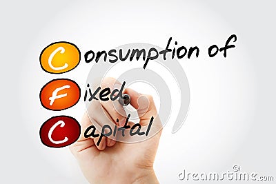 CFC â€“ Consumption of fixed capital acronym with marker, business concept background Stock Photo